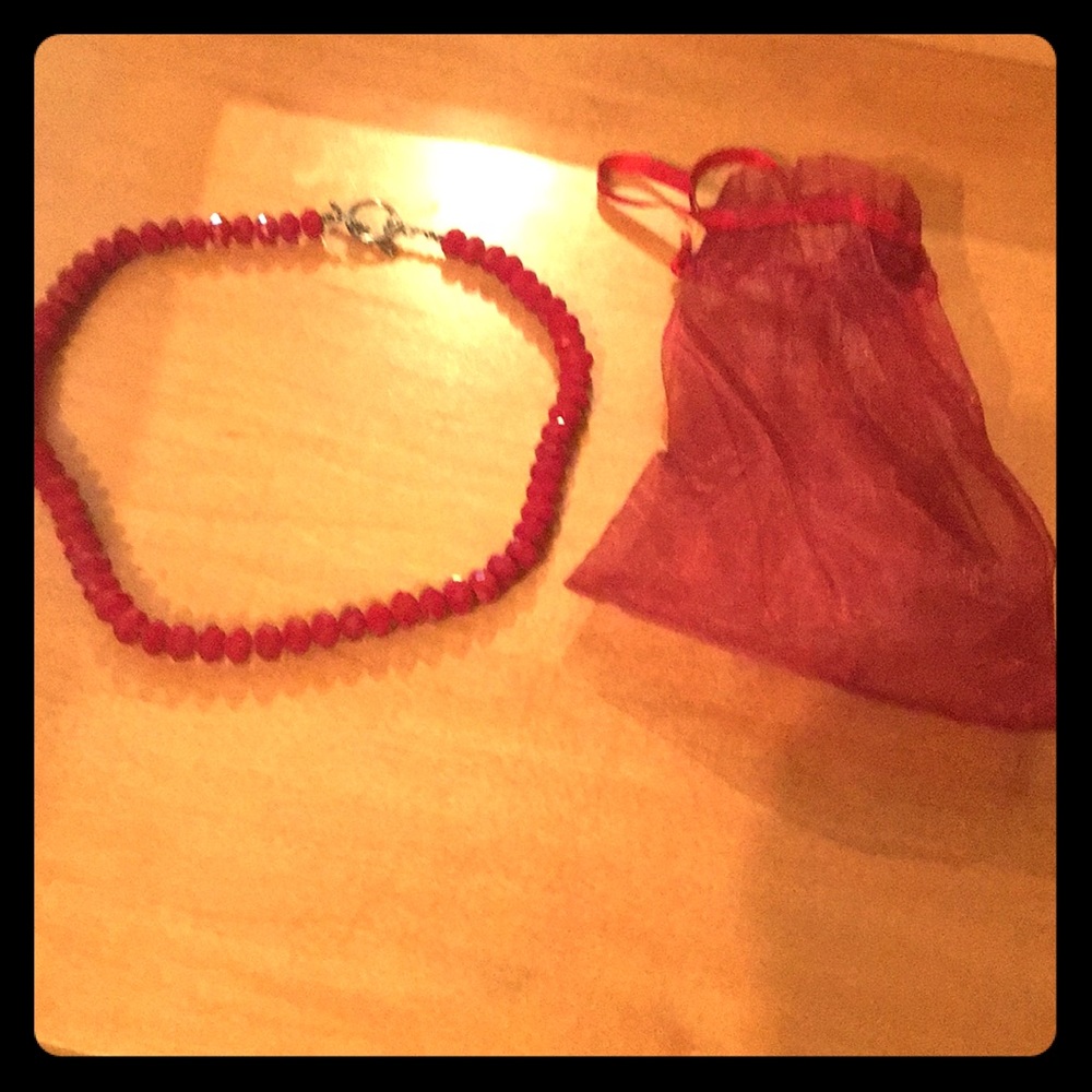 Red beaded necklace